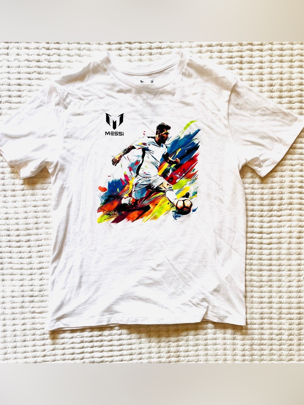Messi Boys White Graphic Soccer T-Shirt